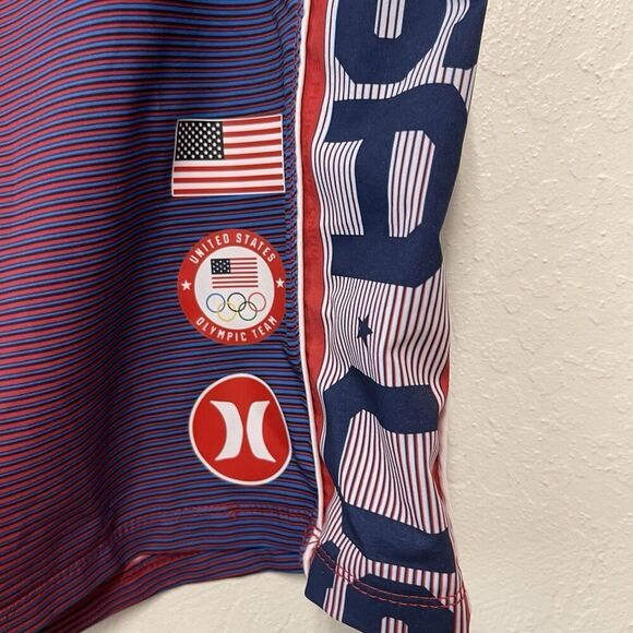 Hurley Shorts Mens 38 Blue Phantom US Olympic Team USA Logo Board Shorts Swim - Picture 3 of 6